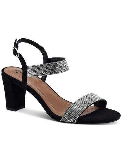 STYLE & COMPANY Womens Black Mixed Media Padded Goring Bonitaa Round Toe Cone Heel Buckle Dress Slingback Sandal 5 M