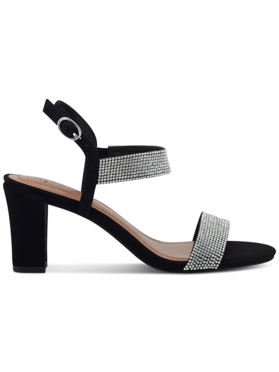 STYLE & COMPANY Womens Black Mixed Media Padded Goring Bonitaa Round Toe Cone Heel Buckle Dress Slingback Sandal 5 M