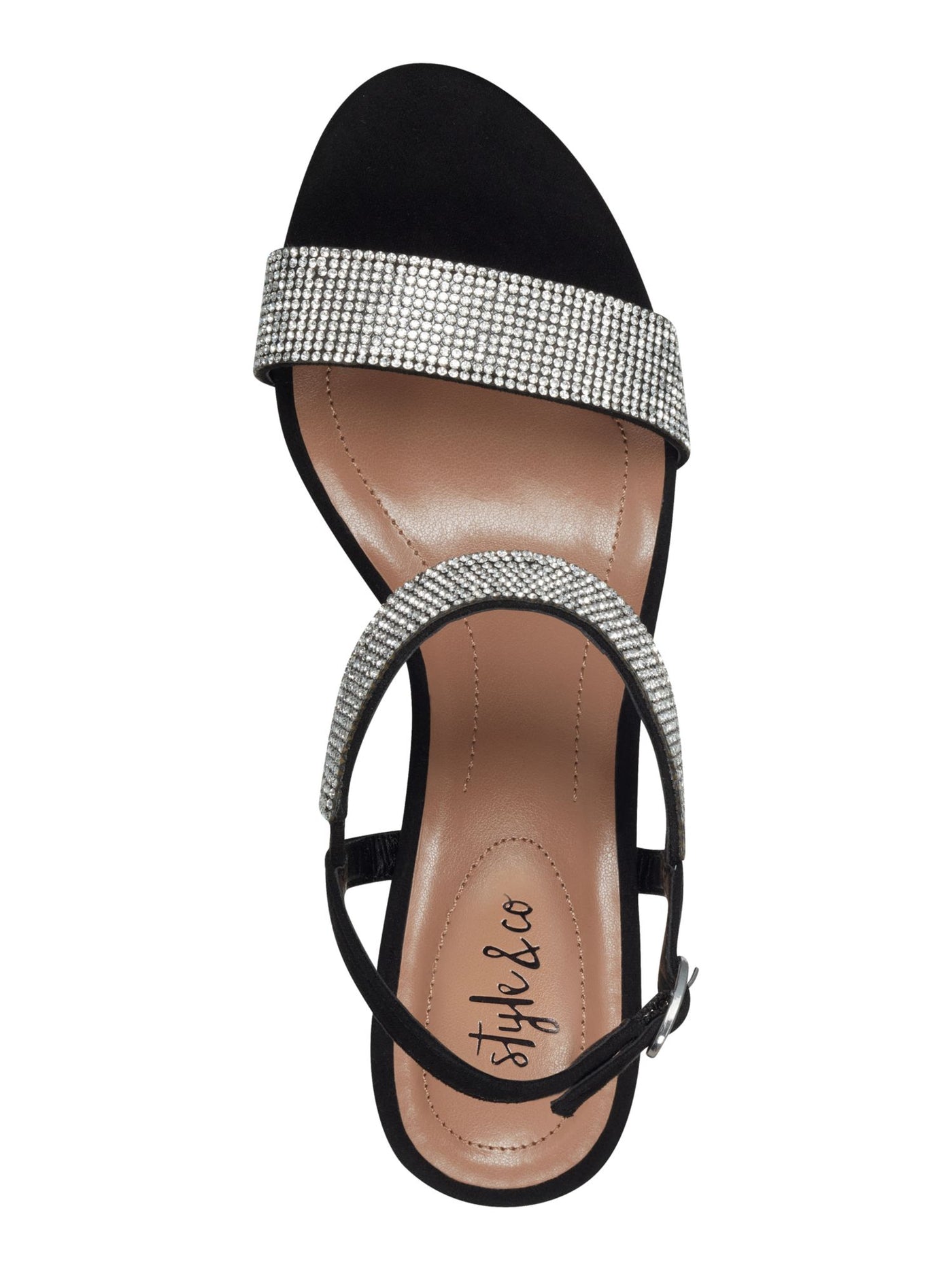 STYLE & COMPANY Womens Black Mixed Media Padded Goring Bonitaa Round Toe Cone Heel Buckle Dress Slingback Sandal 11 M