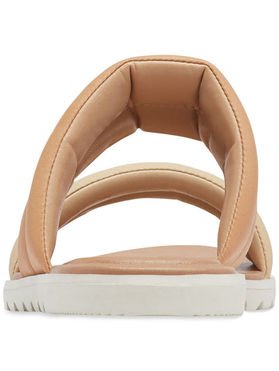 SOREL Womens Beige Color Block Quilted At Strap Padded Strappy Ella Ii Round Toe Slip On Leather Slide Sandals Shoes 6