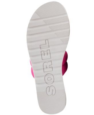 SOREL Womens Pink Quilted At Strap Padded Strappy Ella Ii Round Toe Slip On Leather Sandals Shoes