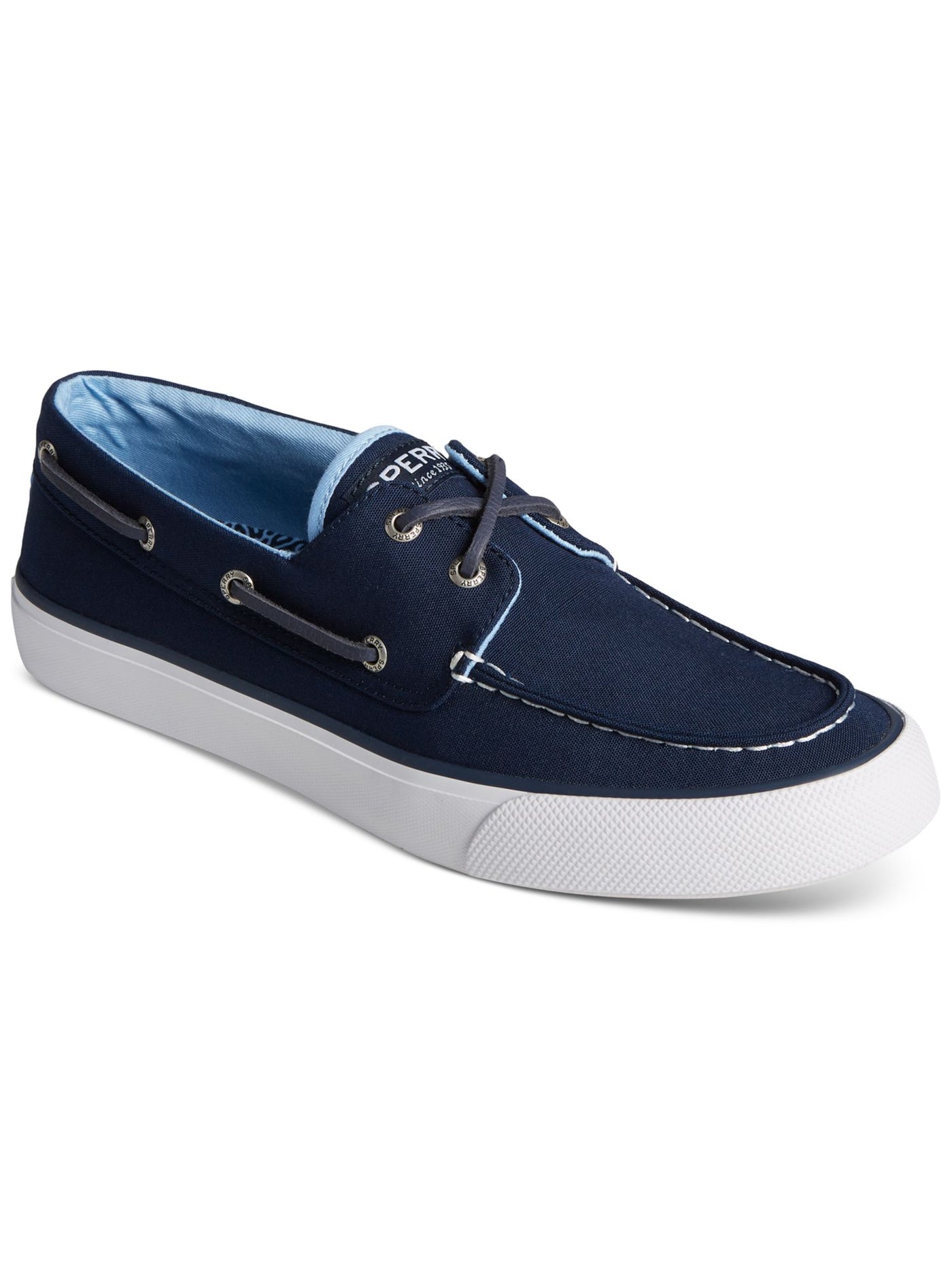 SPERRY Mens Navy Flexible Non-Slip Cushioned Non-Marking Bahamall Round Toe Platform Lace-Up Boat Shoes 9.5