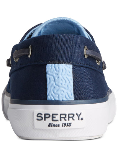 SPERRY Mens Navy Flexible Non-Slip Cushioned Non-Marking Bahamall Round Toe Platform Lace-Up Boat Shoes 9.5