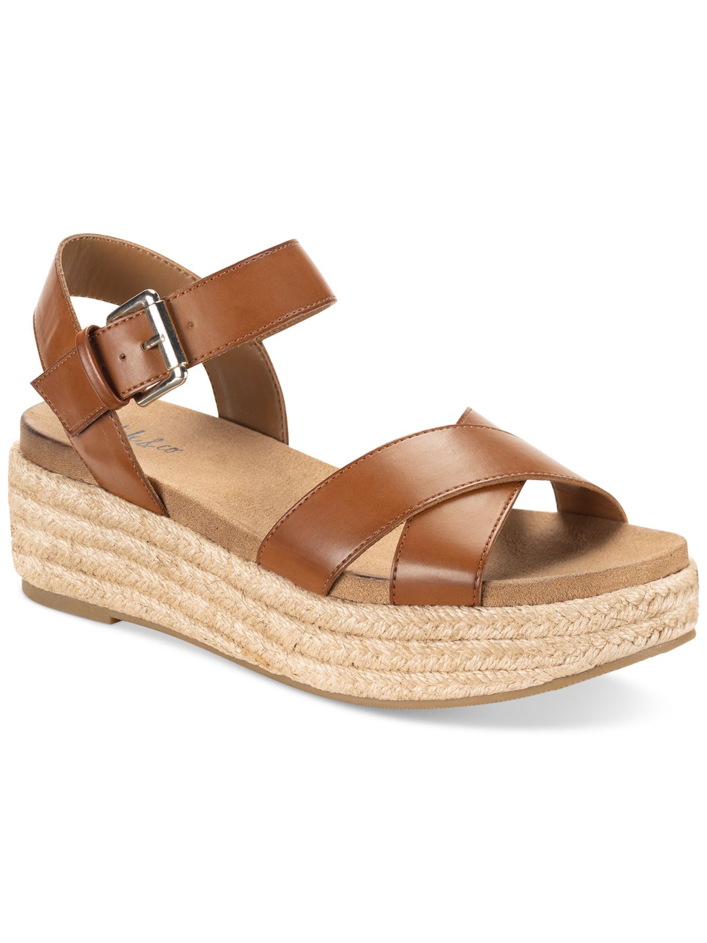 STYLE & COMPANY Womens Brown Espadrille Wedge Adjustable Emberr Round Toe Wedge Buckle Sandals Shoes 11 M