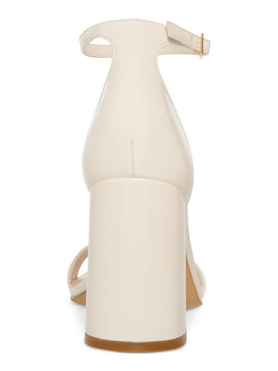 MADDEN GIRL Womens Beige Ankle Strap Padded Star Open Toe Block Heel Buckle Dress Heeled Sandal 7.5 M