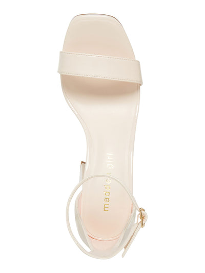 MADDEN GIRL Womens Beige Ankle Strap Padded Star Open Toe Block Heel Buckle Dress Heeled Sandal 7.5 M