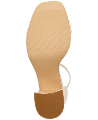 MADDEN GIRL Womens Beige Ankle Strap Padded Star Open Toe Block Heel Buckle Dress Heeled M