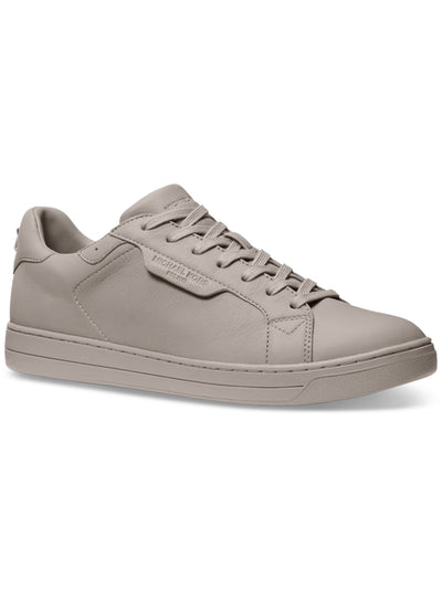 MICHAEL KORS Mens Gray Logos At Tongue, Heel And Under Lace Guard Comfort Padded Keating Round Toe Lace-Up Leather Sneakers Shoes 10 M