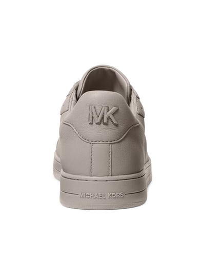 MICHAEL KORS Mens Gray Logos At Tongue, Heel And Under Lace Guard Comfort Padded Keating Round Toe Lace-Up Leather Sneakers Shoes 10 M