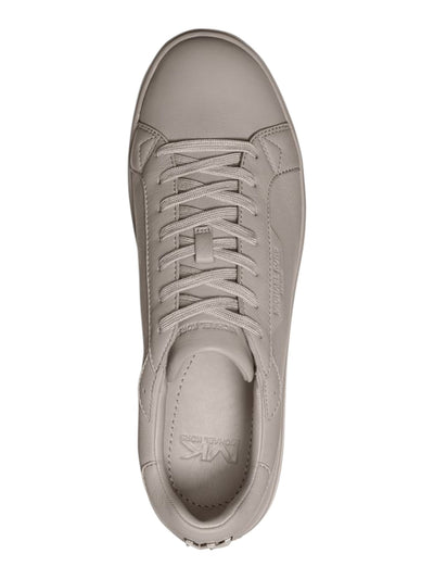 MICHAEL KORS Mens Gray Logos At Tongue, Heel And Under Lace Guard Comfort Padded Keating Round Toe Lace-Up Leather Sneakers Shoes 10.5 M