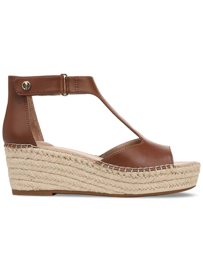 GIANI BERNINI Womens Brown 1" Platform Cushioned T-Strap Goring Caylaa Open Toe Wedge Espadrille Shoes 11 M