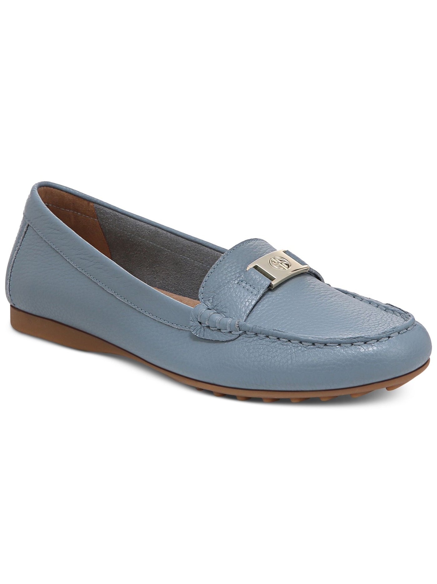 GIANI BERNINI Womens Light Blue Arch Support Cushioned Dailyn Round Toe Slip On Leather Loafers Shoes 9.5 M