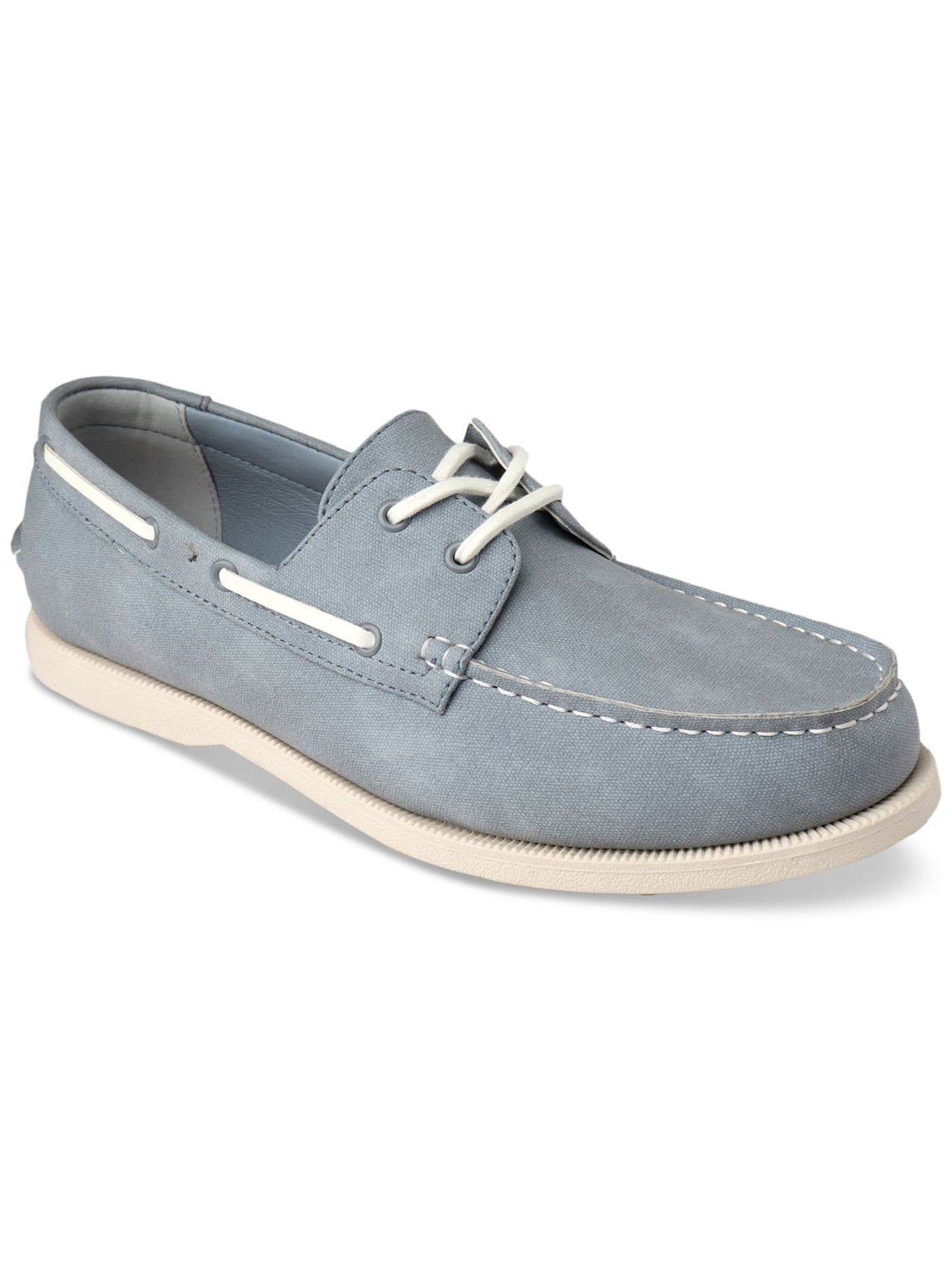 CLUBROOM Womens Light Blue Moc Toe Padded Elliot Round Toe Lace-Up Boat Shoes 11 M