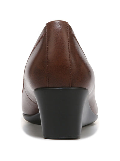 LIFE STRIDE Womens Brown Comfort Groovy Square Toe Wedge Slip On Pumps Shoes 7 W