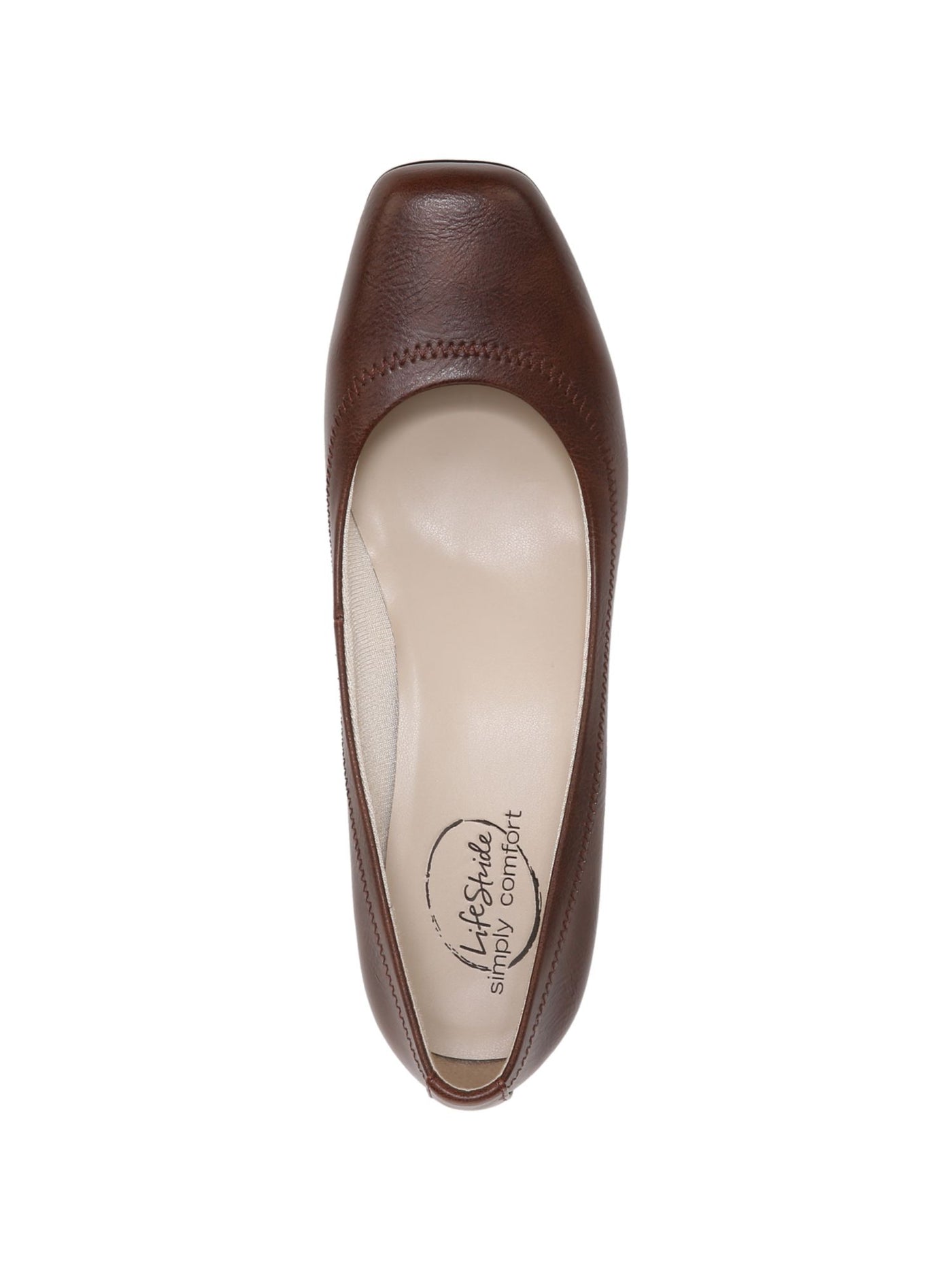 LIFE STRIDE Womens Brown Comfort Groovy Square Toe Wedge Slip On Pumps Shoes 7 W