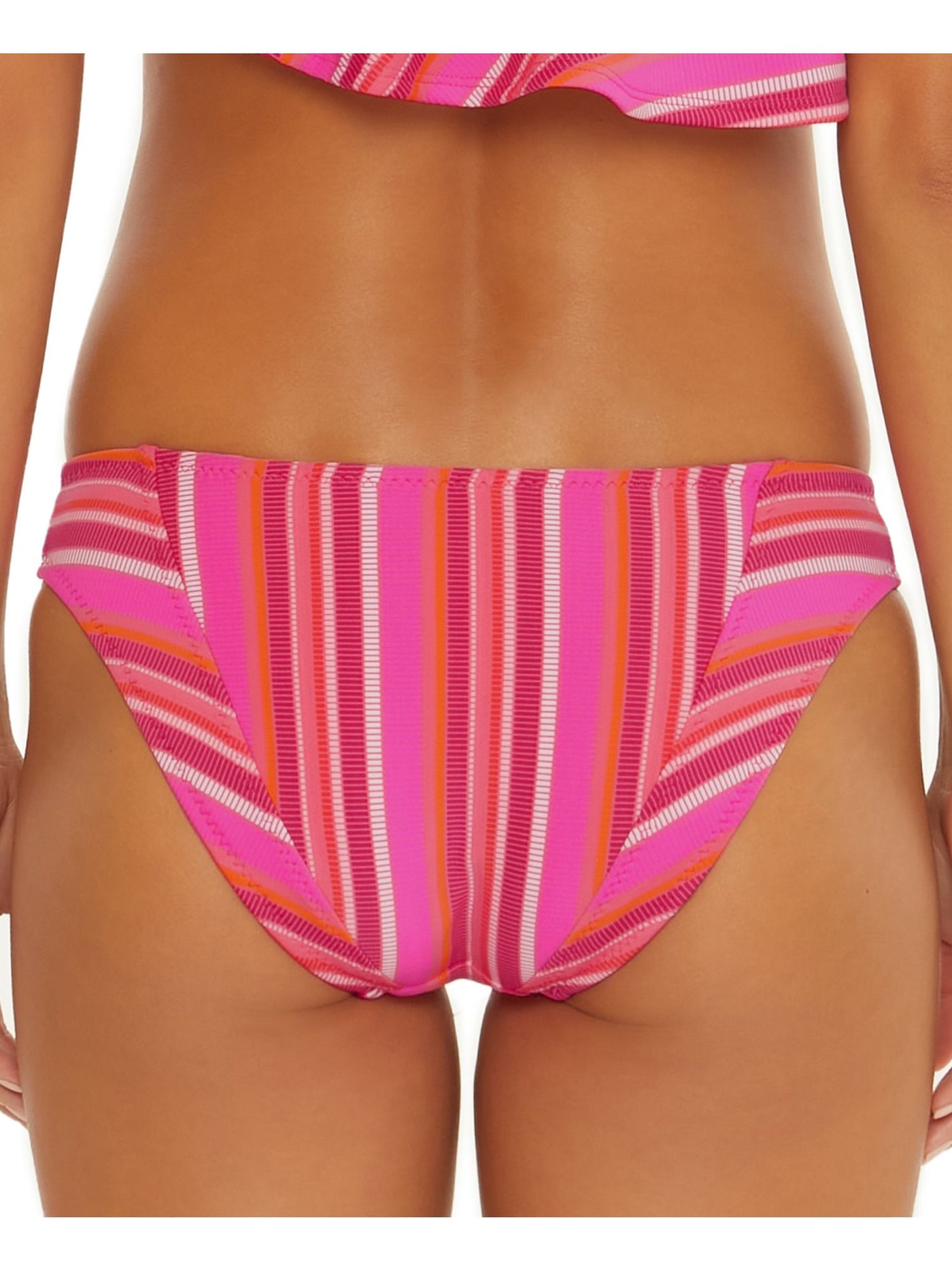 TRINA TURK Women's Pink Patterned Stretch Lined Low Rise High Leg Swimsuit Bottom 10