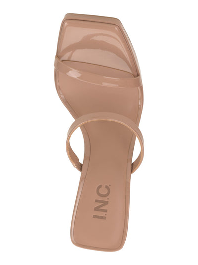 INC Womens Beige Padded Goring Denima Open Toe Platform Slip On Sandals Shoes 10 M