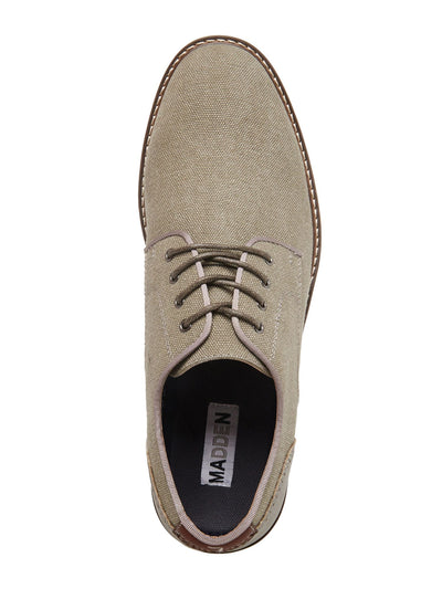 MADDEN Mens Gray Mixed Media Derby Brogue Padded Duupon Round Toe Wedge Lace-Up Dress Shoes 10.5 M