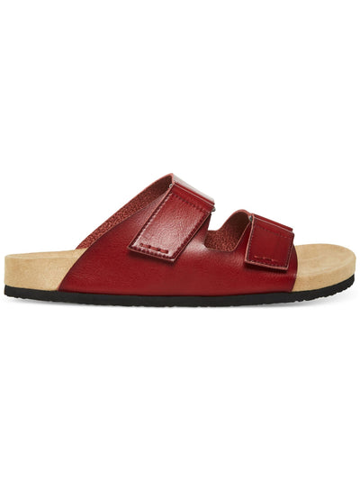 MADDEN Mens Maroon Double Straps Contoured Footbed Padded Tisson Round Toe Sandals Shoes 9