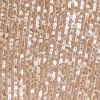 CALVIN KLEIN Womens Beige Sequined Zippered Cowl Back Ruched Lined Sleeveless Boat Neck Above The Knee Evening A-Line Dress