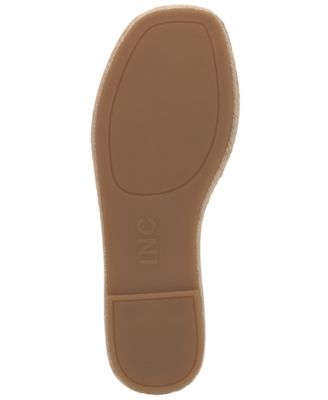 INC Womens Brown 1" Platform Padded Ankle Strap Slip Resistant Havilah Open Toe Wedge Buckle Espadrille Shoes M