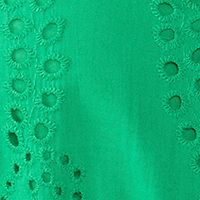 SANCTUARY Womens Green Eyelet Lined Button Accents Elbow Sleeve V Neck Peplum Top