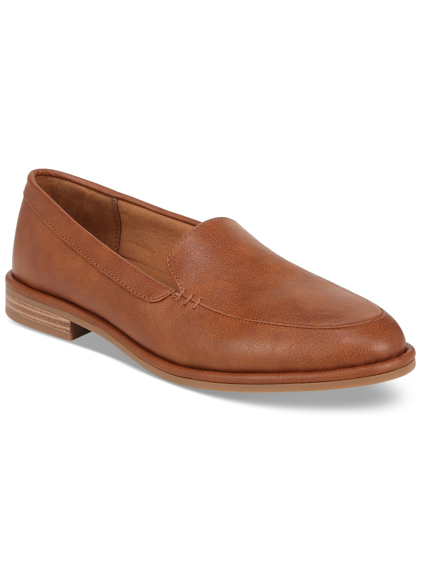 STYLE & COMPANY Womens Brown Notched Padded Almond Toe Block Heel Slip On Loafers Shoes 10 M