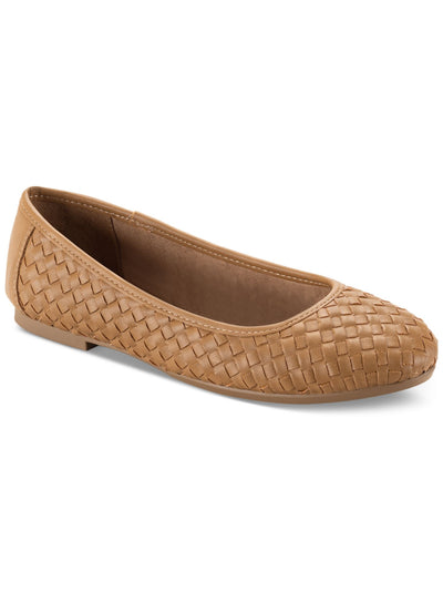 STYLE & COMPANY Womens Brown Solid Woven Padded Ariinn Round Toe Slip On Ballet Flats 5.5 M