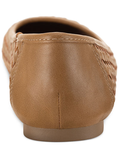 STYLE & COMPANY Womens Brown Solid Woven Padded Ariinn Round Toe Slip On Ballet Flats 5.5 M