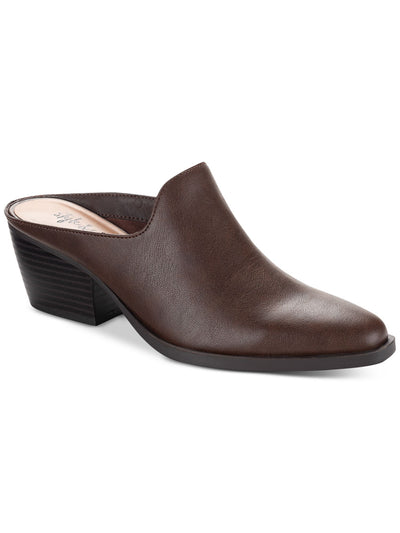 STYLE & COMPANY Womens Brown Padded Rubinn Almond Toe Block Heel Slip On Heeled Mules Shoes 7 M