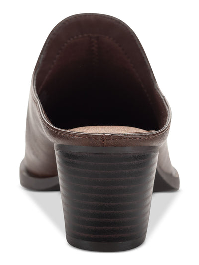STYLE & COMPANY Womens Brown Padded Rubinn Almond Toe Block Heel Slip On Heeled Mules Shoes 7 M