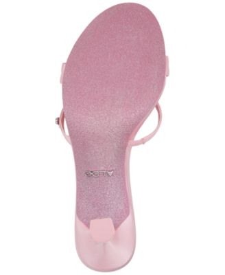 ALDO Womens Pink Logo Footbed Padded Strappy Embellished Goring Movie Mule Round Toe Kitten Heel Slip On Heeled