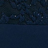 CITY STUDIO Womens Navy Scalloped Pocketed Lace Bodice Zippered Short Sleeve Off Shoulder Short Party Fit + Flare Dress