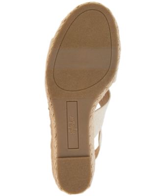 STYLE & COMPANY Womens Beige Slingback Cushioned Serennaa Round Toe Wedge Buckle Espadrille Shoes M