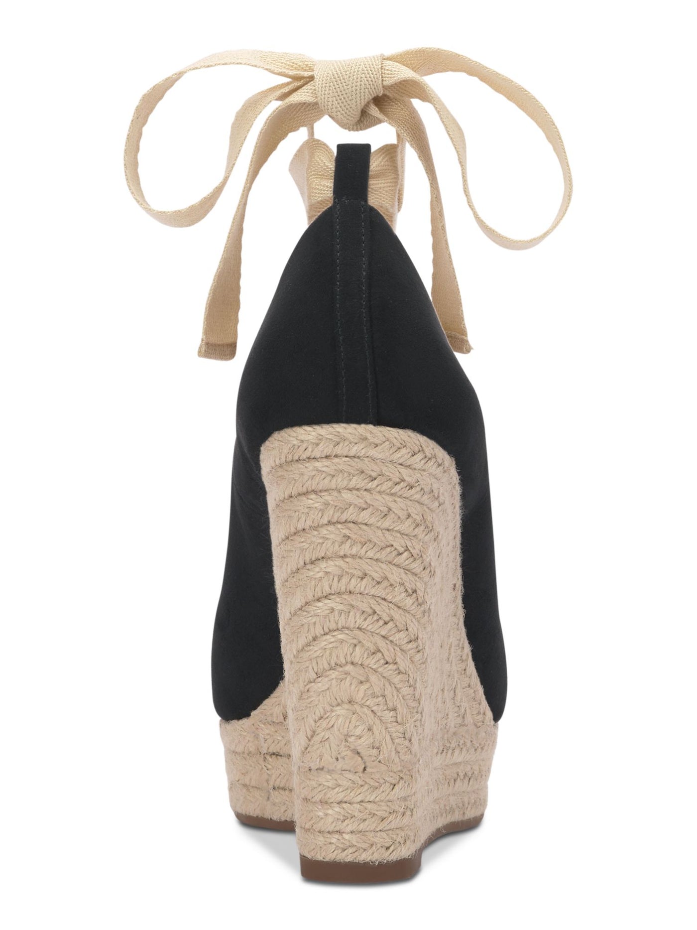 JESSICA SIMPSON Womens Black Ankle Wrap 1" Platform Padded Zavida Peep Toe Wedge Lace-Up Espadrille Shoes 5.5 M