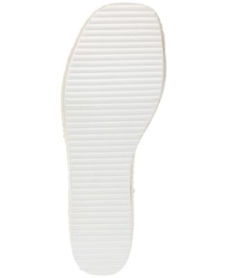 WILD PAIR Womens Beige 1-1/2" Platform Braided Cushioned Shermer Round Toe Wedge Slip On Espadrille Shoes M
