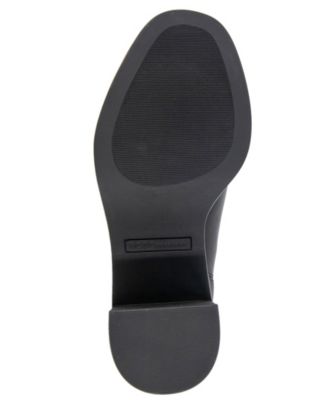 BCBGENERATION Womens Black Treaded Metallic Hardware Padded Goring Lug Sole Boxxa Almond Toe Block Heel Chelsea Boot M