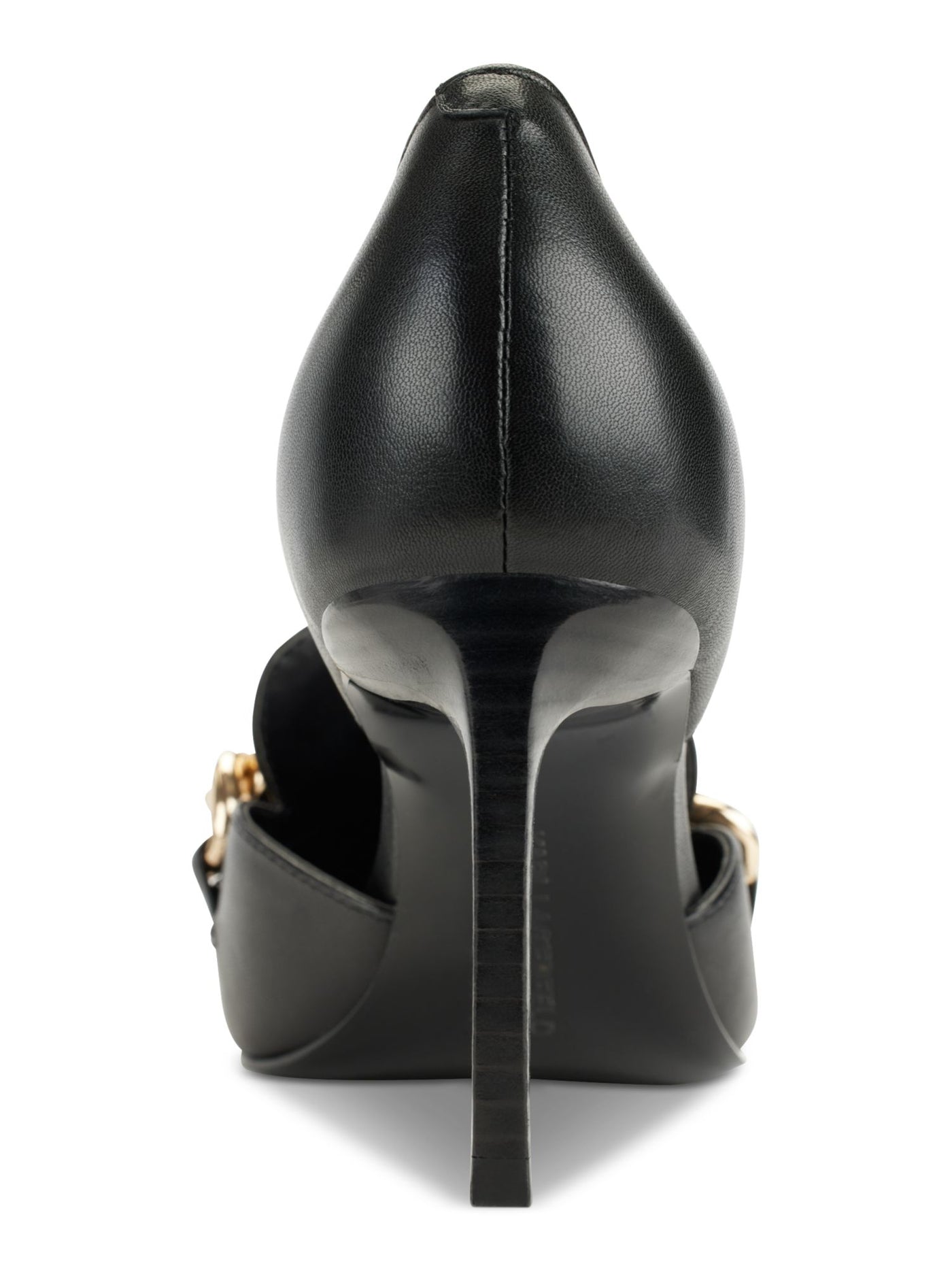 KARL LAGERFELD PARIS Womens Black Beaded Chain Hardware Padded D Orsay Shivani Pointed Toe Stiletto Slip On Leather Dress Heeled Loafers 5 M