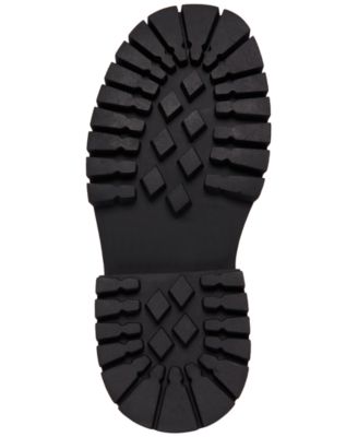 MADDEN GIRL Womens Black Leopard Print 1-1/2" Platform Apron Toe Lug Sole Padded Philipa Round Toe Lace-Up Oxford Shoes M