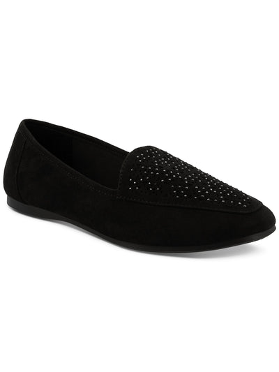KAREN SCOTT Womens Black Cushioned Perforated Embellished Moreyaa Square Toe Slip On Dress Flats Shoes 8.5 M