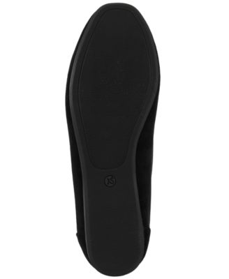 KAREN SCOTT Womens Black Cushioned Perforated Embellished Moreyaa Square Toe Slip On Dress Flats Shoes M