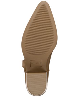 SUN STONE Womens Brown Solid Western Dual Pull-Tab Cushioned Brennaa Pointed Toe Stacked Heel Western Boot M