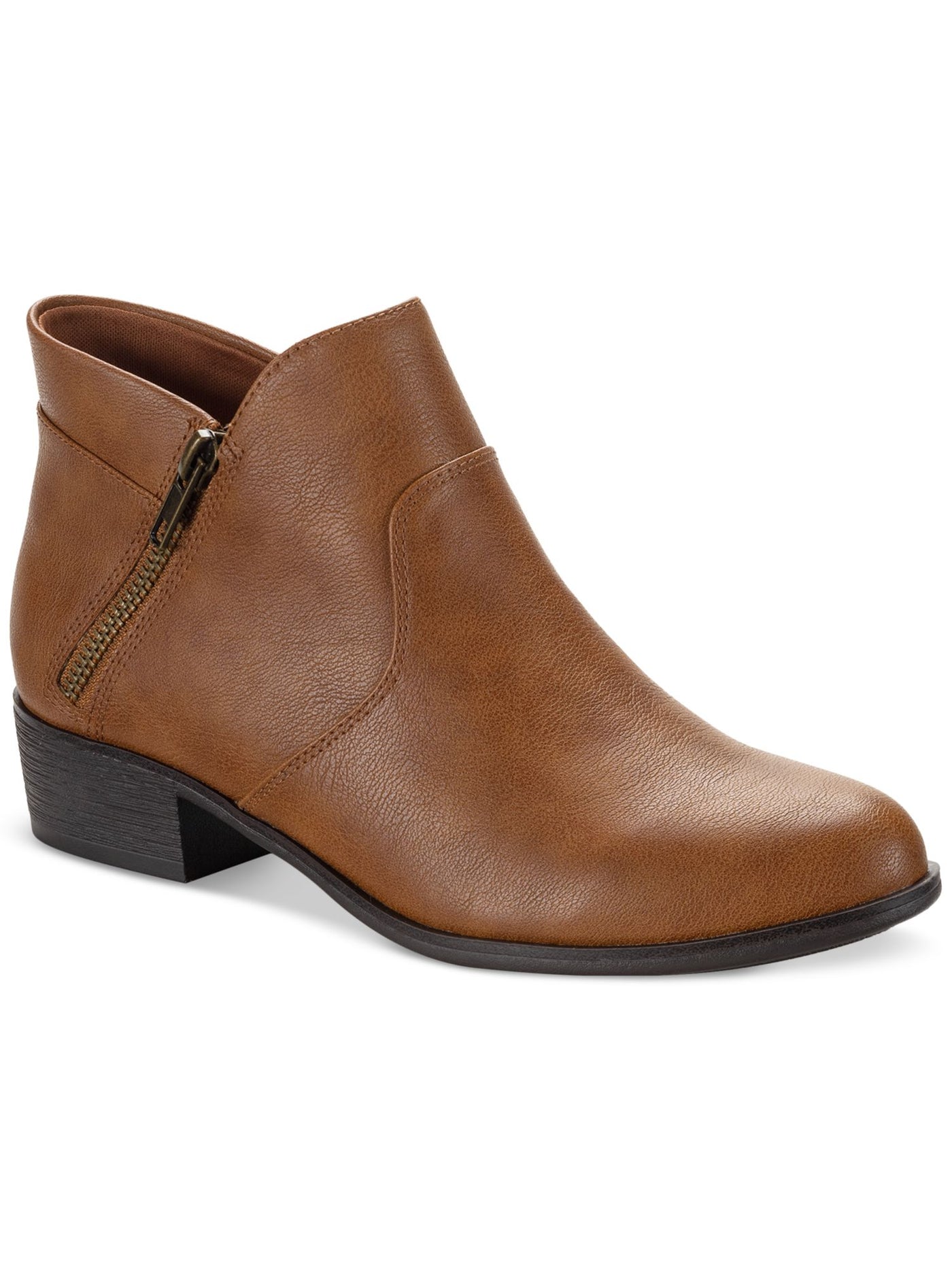 SUN STONE Womens Brown Cushioned Adelinee Almond Toe Block Heel Booties 8 W