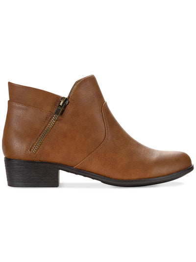 SUN STONE Womens Brown Cushioned Adelinee Almond Toe Block Heel Booties 8 M