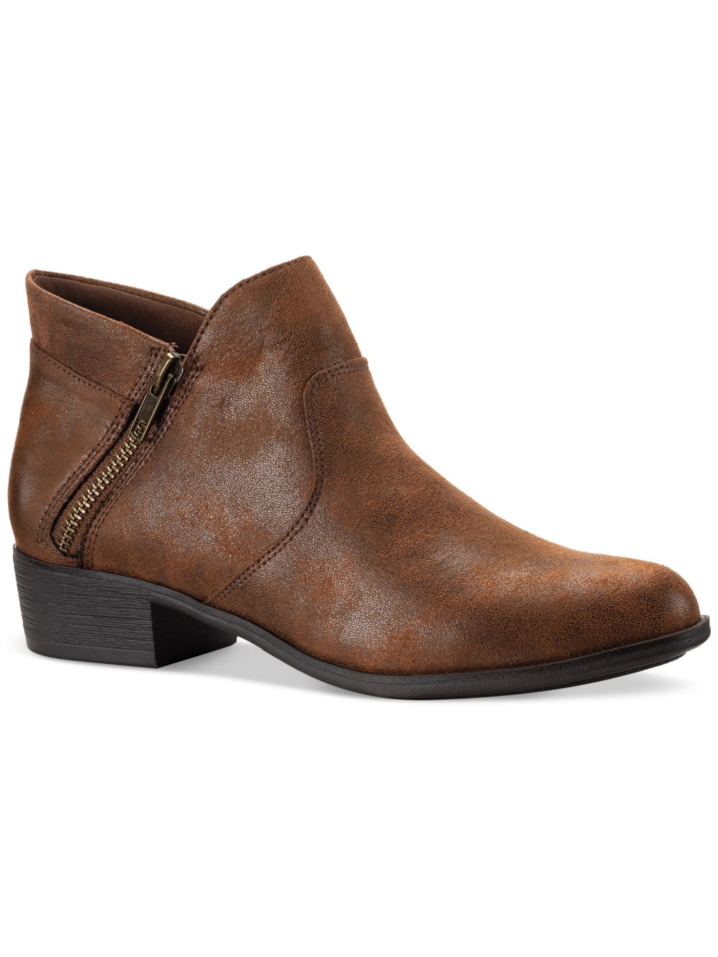 SUN STONE Womens Brown Cushioned Adelinee Almond Toe Block Heel Booties 5.5 M