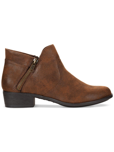 SUN STONE Womens Brown Cushioned Adelinee Almond Toe Block Heel Booties 5.5 M