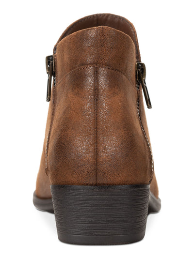 SUN STONE Womens Brown Cushioned Adelinee Almond Toe Block Heel Booties 5.5 M