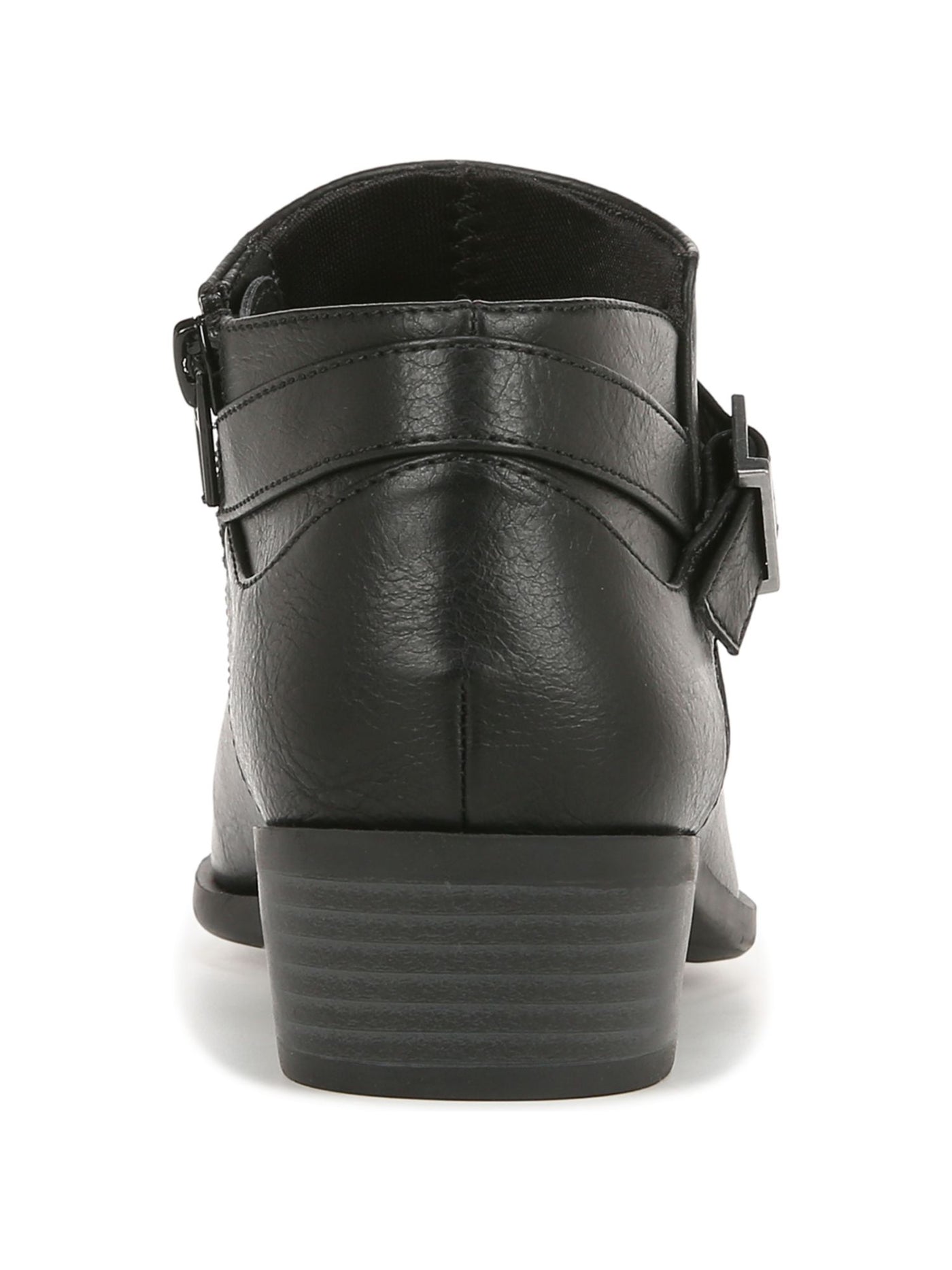 LIFE STRIDE Womens Black Buckled Ankle Strap Accent Flex Shock Absorbtion Cushioned Alexander Almond Toe Block Heel Zip-Up Booties 12 W