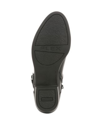 LIFE STRIDE Womens Black Buckled Ankle Strap Accent Flex Shock Absorbtion Cushioned Alexander Almond Toe Block Heel Zip-Up Booties W