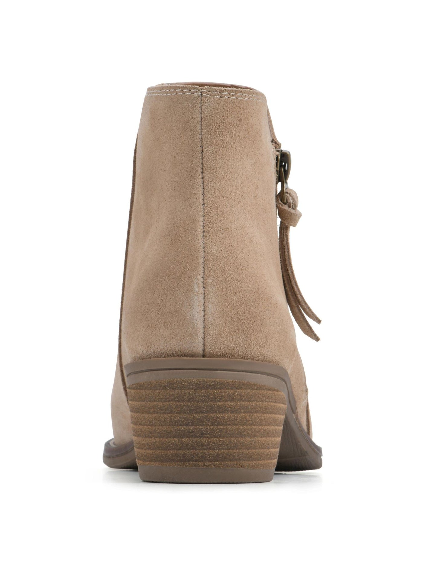 WHITE MOUNTAIN Womens Beige Notched Padded Altos Almond Toe Block Heel Zip-Up Leather Dress Booties 11 M